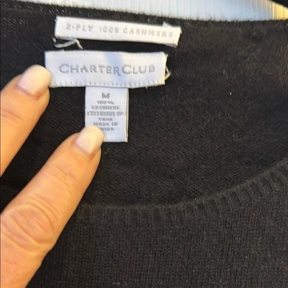 Cashmere Black Sweater with Rhinestone Star - Picture 2 of 5